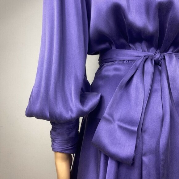 ZIMMERMANN Silk Wrap Mini Dress Violet Purple Size 1 / M / 6-8 - Picture 8 of 12